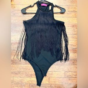 Cowboy fringe bodysuit, size small